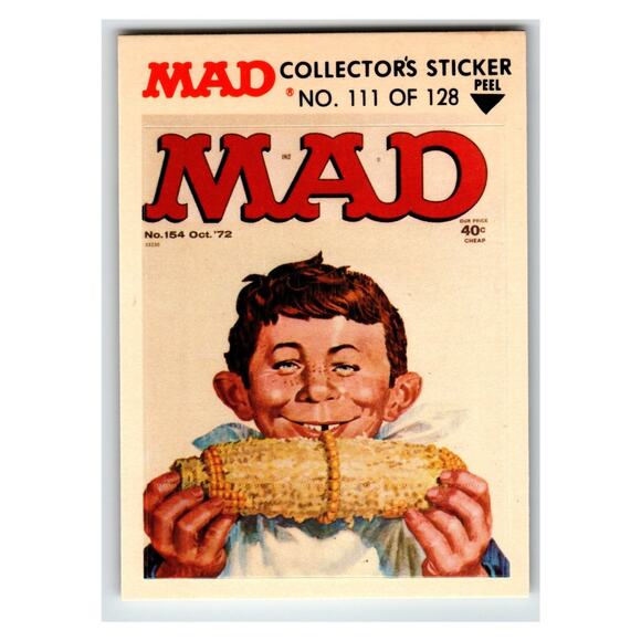 MAD Other - MAD Alfred E. Neuman 1972 Collectors Sticker No.111 of 128